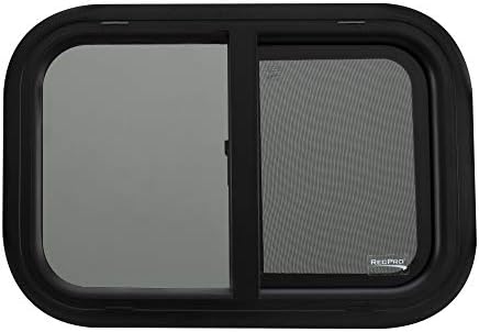 חלון RECRO RV | שקופית אופקית של דמעה | החלפת חלונות RV | חלון קמפר | זכוכית כהה מזג | חלון RV עם המסך